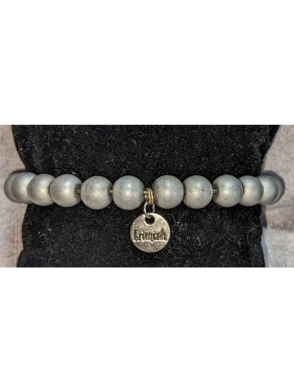 Boho Erimish Silver Tone Beaded Stretch Bracelet Minimalist Stackable Jewelry